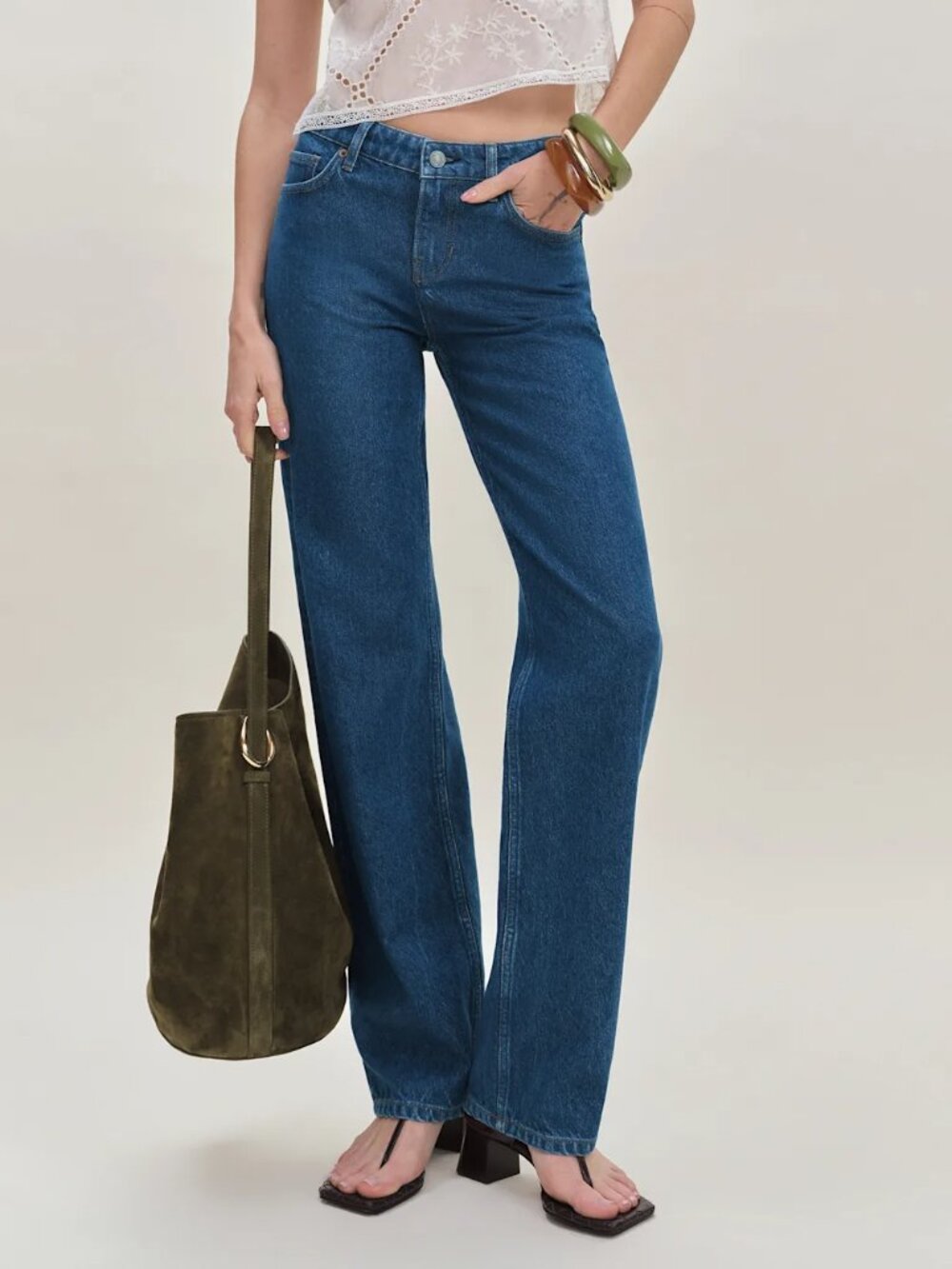 NWT REFORMATION Charlee Low Rise Straight Leg Jeans
